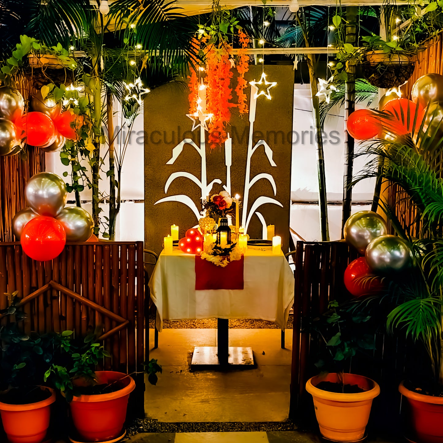 Intimate and budget-friendly candle light dinner setup for couples at Bel Posto Cafe, Jubilee Hills, Hyderabad.