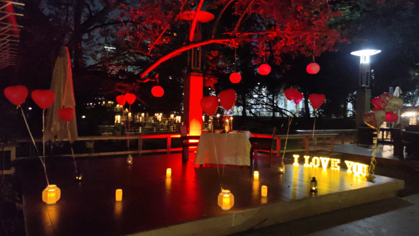 Premium Open Air Candle Light Setup at Ellaa Hotel, Gachibowli